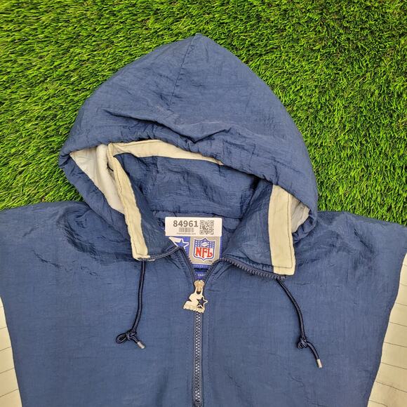 Vintage Dallas Cowboys Anorak Hooded Jacket Medium 24x26 Baggy Oversized 90s - Picture 2 of 16